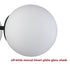 3-light Modern Black Globe Semi Flush Mount Ceiling Light Fixture for Bedroom